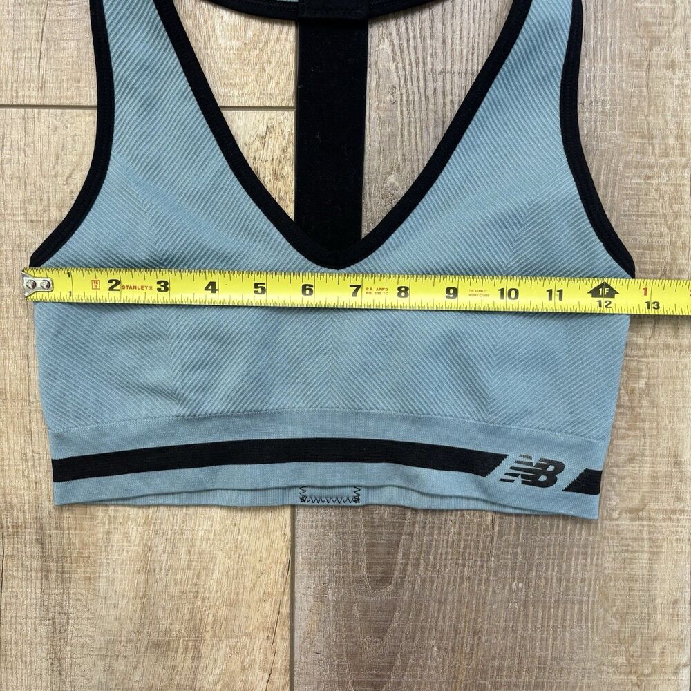 New Balance Sports Bra Blue Black Racerback Medium Impact Athletic Top Size M - Picture 8 of 9